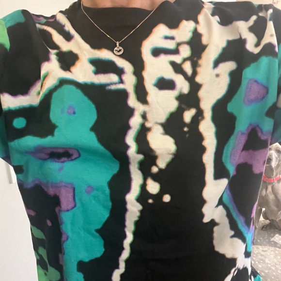 Christopher Kane print turquoise black white t shirt medium 100% cotton - Picture 3 of 13